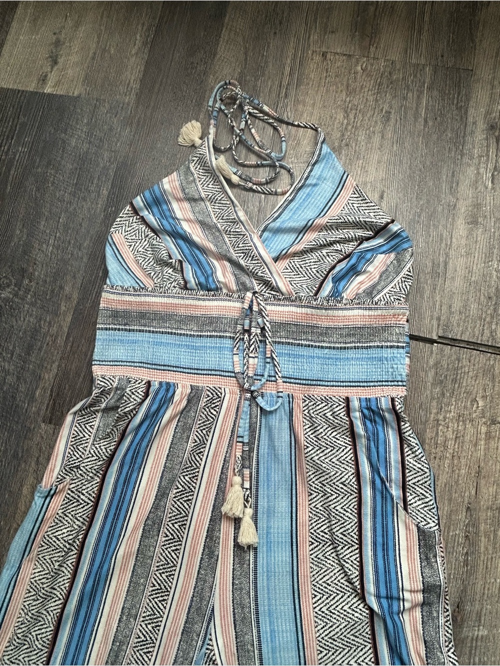 EUC Venus boho beach vacation Capri halter neck romper